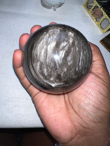 Silver Obsidian  sphere