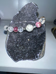 Pink Tourmaline and Clear Quartz bracelet