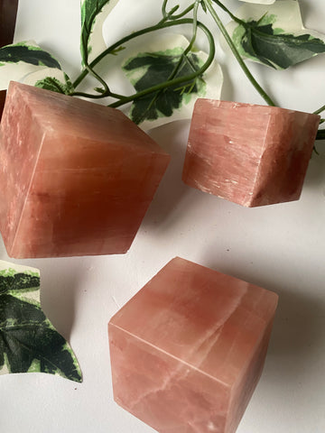 Rose Calcite cube