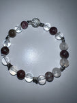 Pink Tourmaline and Clear Quartz bracelet