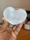 Satin Spar heart bowl