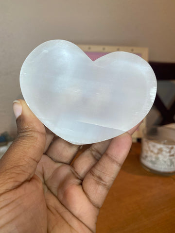 Satin Spar heart bowl