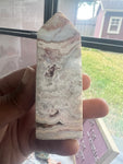 Pink Crazy Lace Agate obelisk