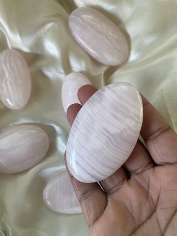 Pink Mangano Calcite palm