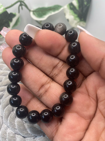 Silver sheen Obsidian bracelet